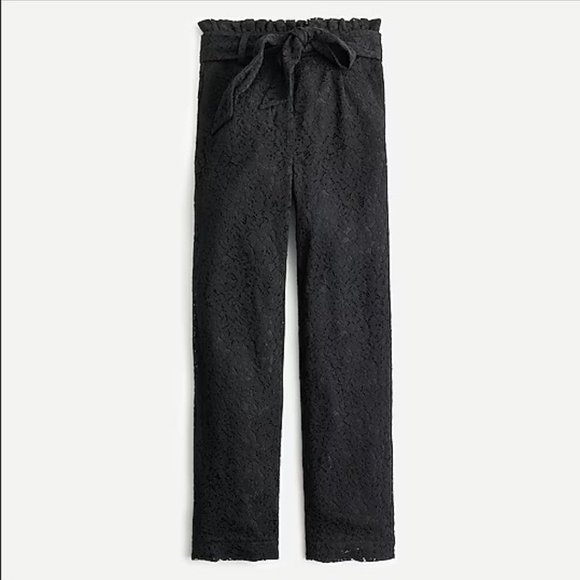 J. Crew Pants - NWT J. Crew Black Lace Paper Bag Taper Pant